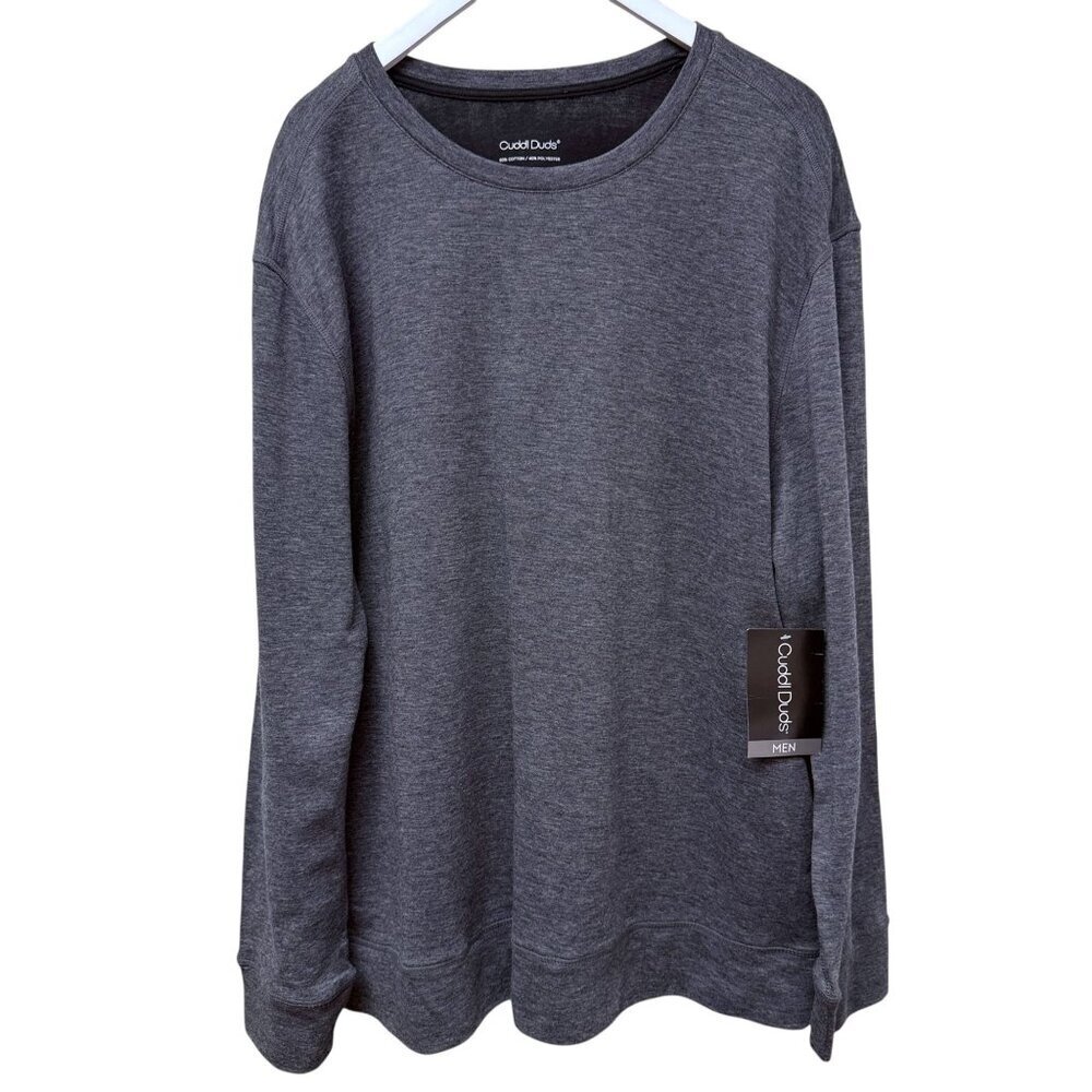 CUDDL DUDS Gray Long Sleeve Pullover Shirt Mens 2XL Tall NWT Sweatshirt Tee